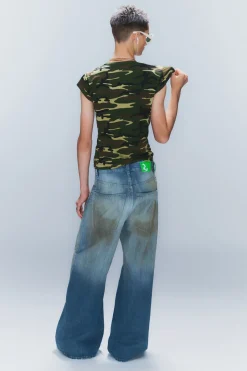 Weekday RAD SUPER REGULAR WAIST LOOSE WIDE JEANS grime blue Cheap
