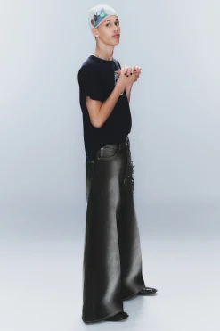 Weekday RAD SUPER REGULAR WAIST LOOSE WIDE JEANS black spray Discount