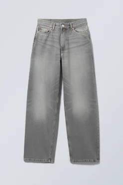 Weekday RAIL MID RISE LOOSE WIDE LEG JEANS misty grey light grey Best Sale