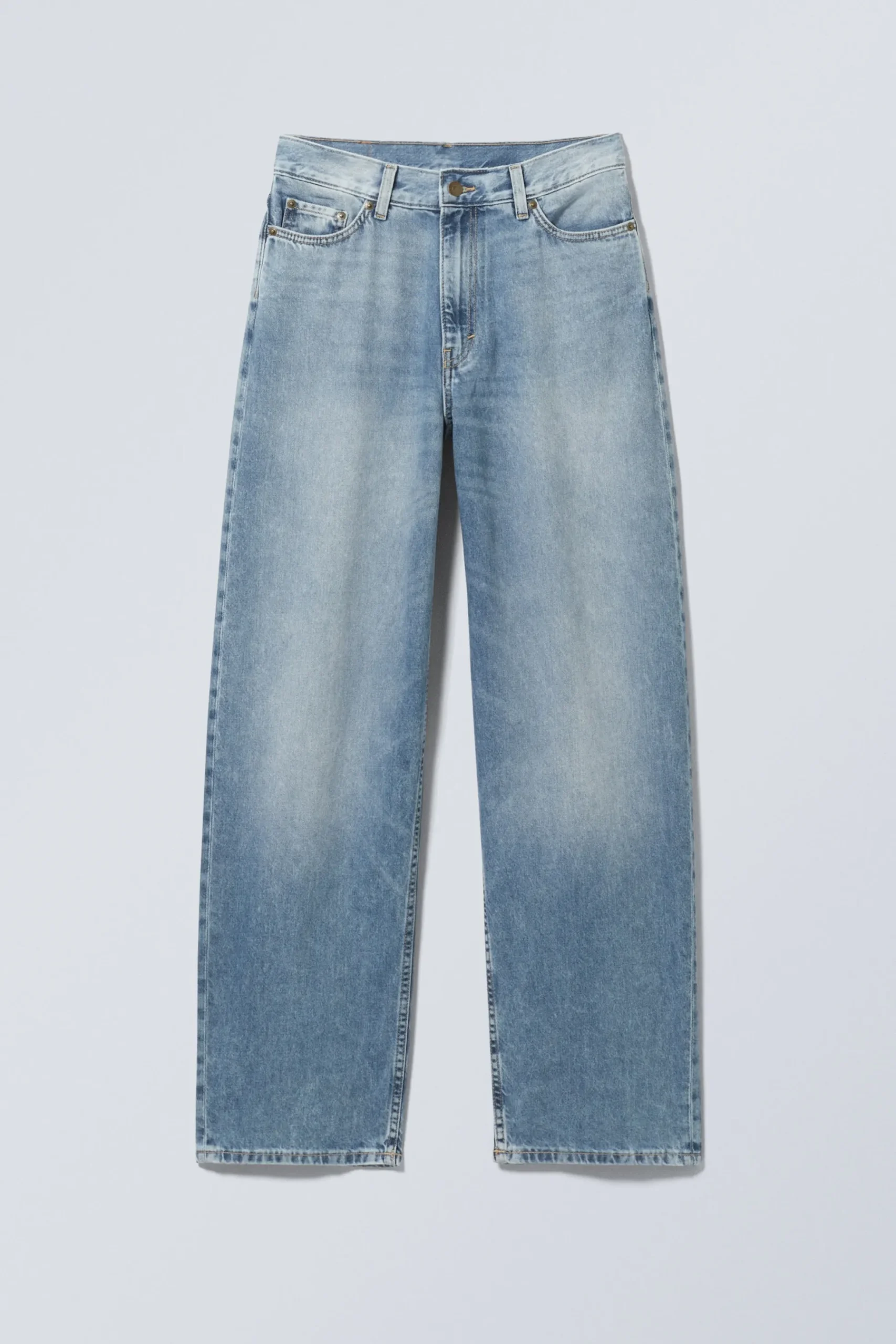 Weekday RAIL MID RISE LOOSE WIDE LEG JEANS tide blue light blue Sale