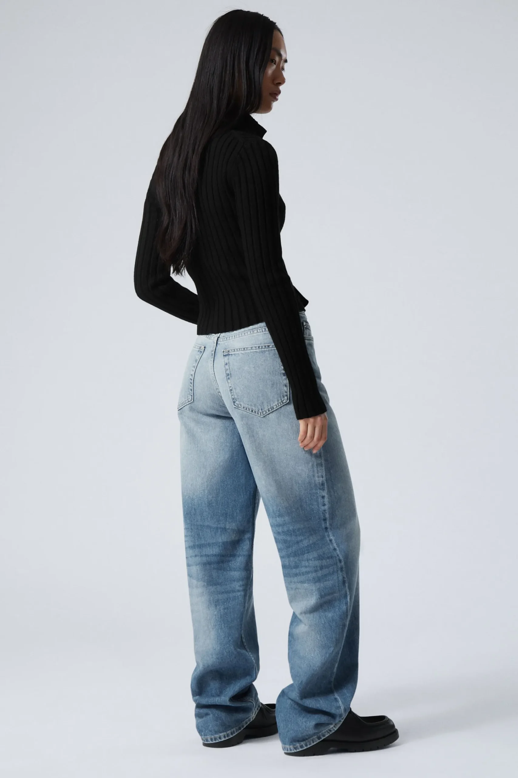 Weekday RAIL MID RISE LOOSE WIDE LEG JEANS tide blue light blue Sale
