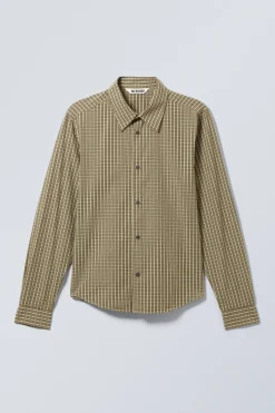 Weekday REGULAR FIT CHECKED COTTON SHIRT checked beige Online