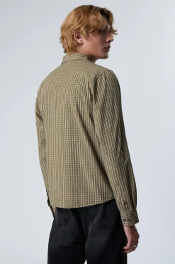 Weekday REGULAR FIT CHECKED COTTON SHIRT checked beige Online