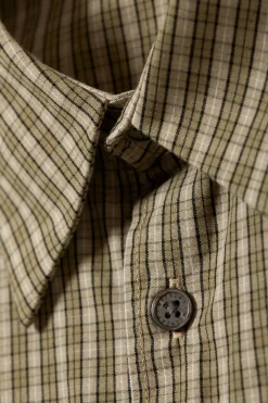 Weekday REGULAR FIT CHECKED COTTON SHIRT checked beige Online