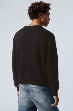 Weekday REGULAR JACQUARD KNITTED GRAPHIC SWEATER black star team Hot