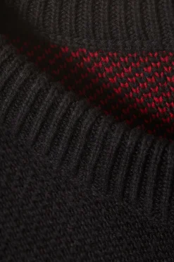 Weekday REGULAR JACQUARD KNITTED GRAPHIC SWEATER black star team Hot
