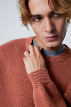Weekday REGULAR KNITTED COTTON SWEATER dusty coral New
