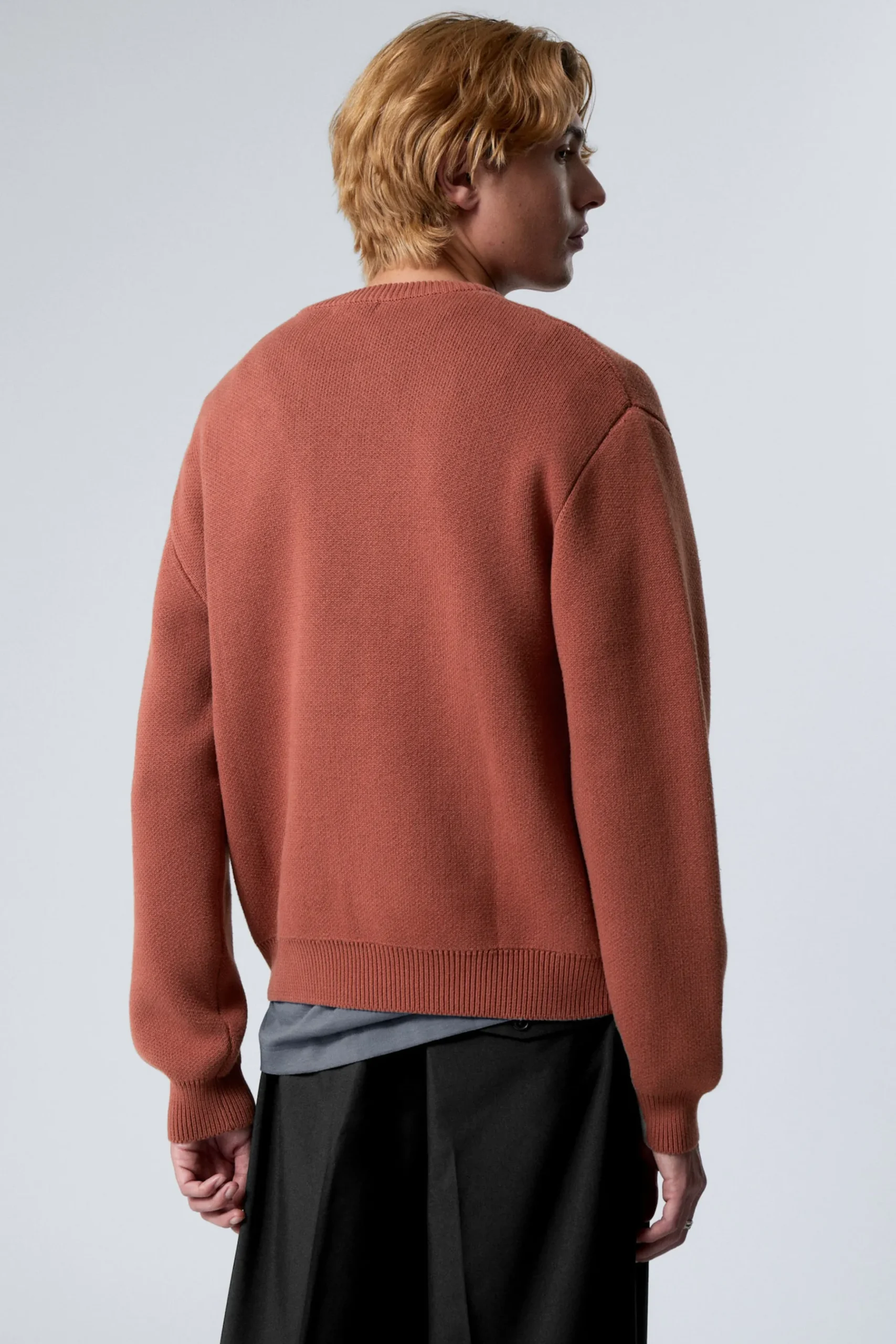 Weekday REGULAR KNITTED COTTON SWEATER dusty coral New