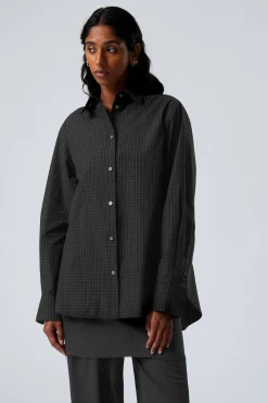 Weekday REGULAR POPLIN SHIRT dark black Fashion