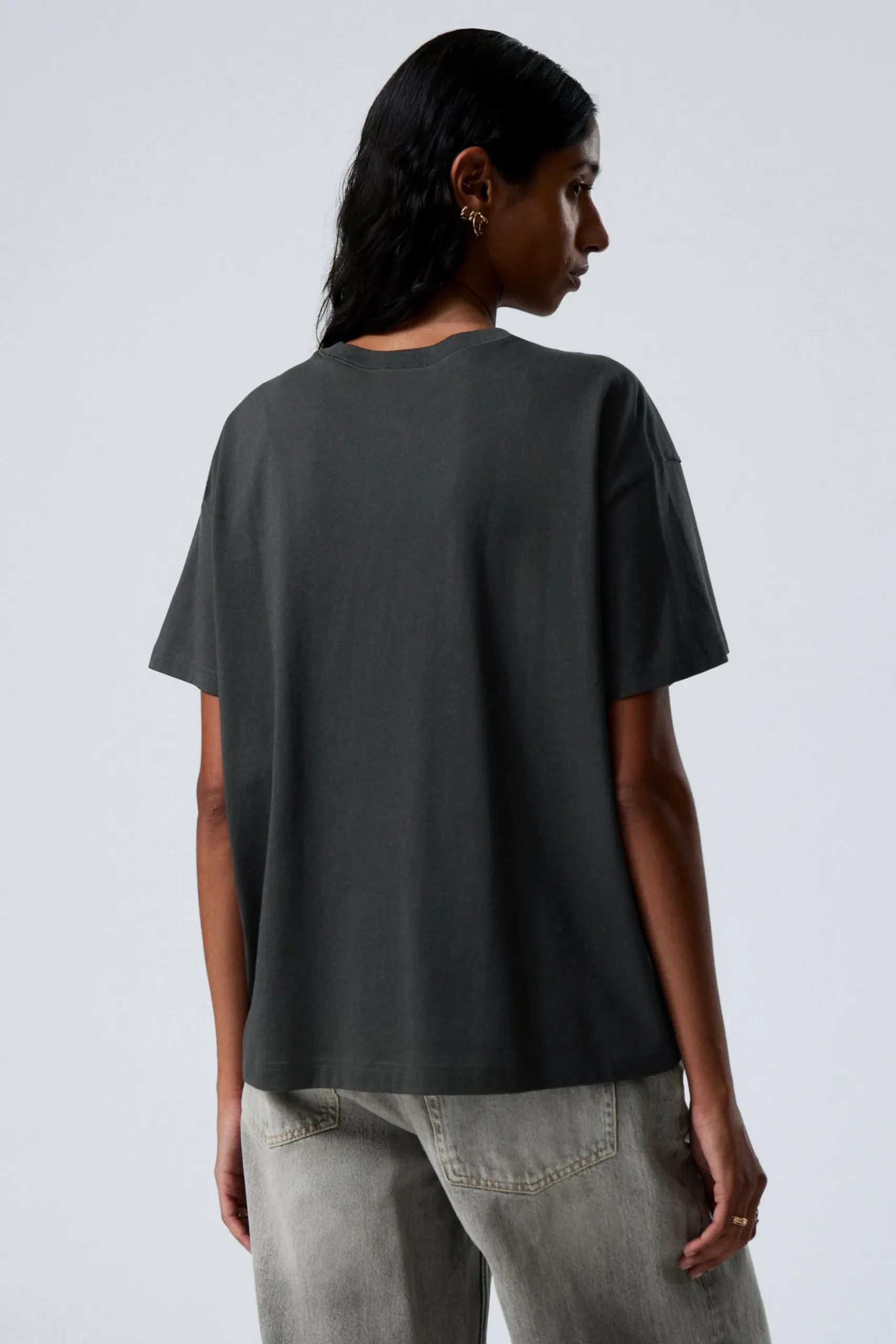 Weekday RELAXED BOXY COTTON T-SHIRT dark grey Cheap