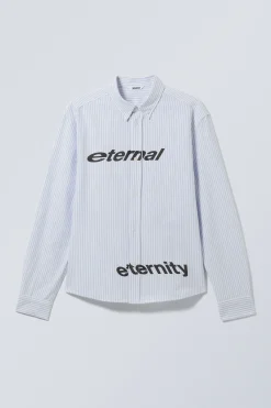 Weekday RELAXED BUTTON DOWN SHIRT striped light lilac eternal Clearance