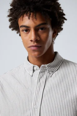 Weekday RELAXED BUTTON DOWN SHIRT striped dark mole New