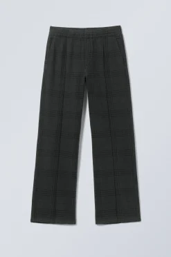Weekday RELAXED DRAWSTRING SUIT TROUSERS checked black New