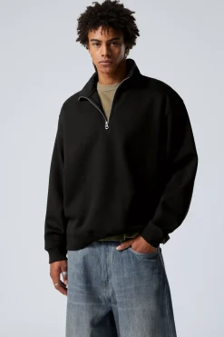 Weekday RELAXED HEAVY HALF ZIP SWEATER black Outlet
