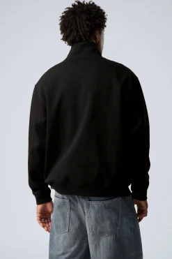 Weekday RELAXED HEAVY HALF ZIP SWEATER black Outlet
