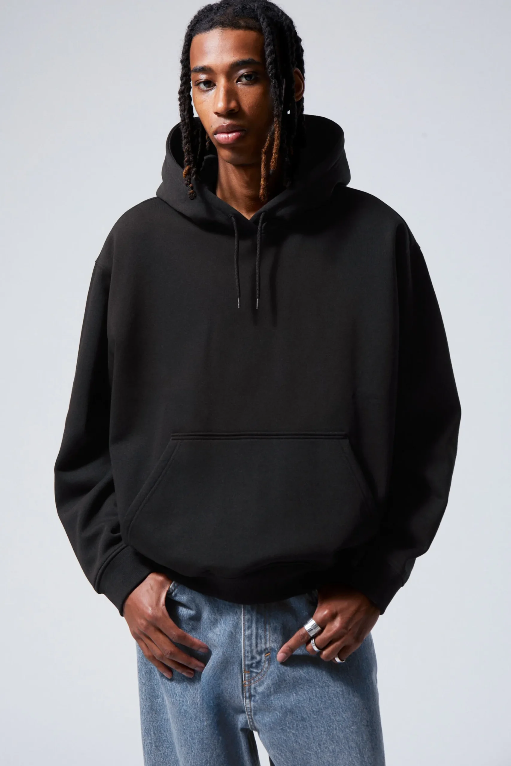Weekday RELAXED HEAVY HOODIE black Cheap