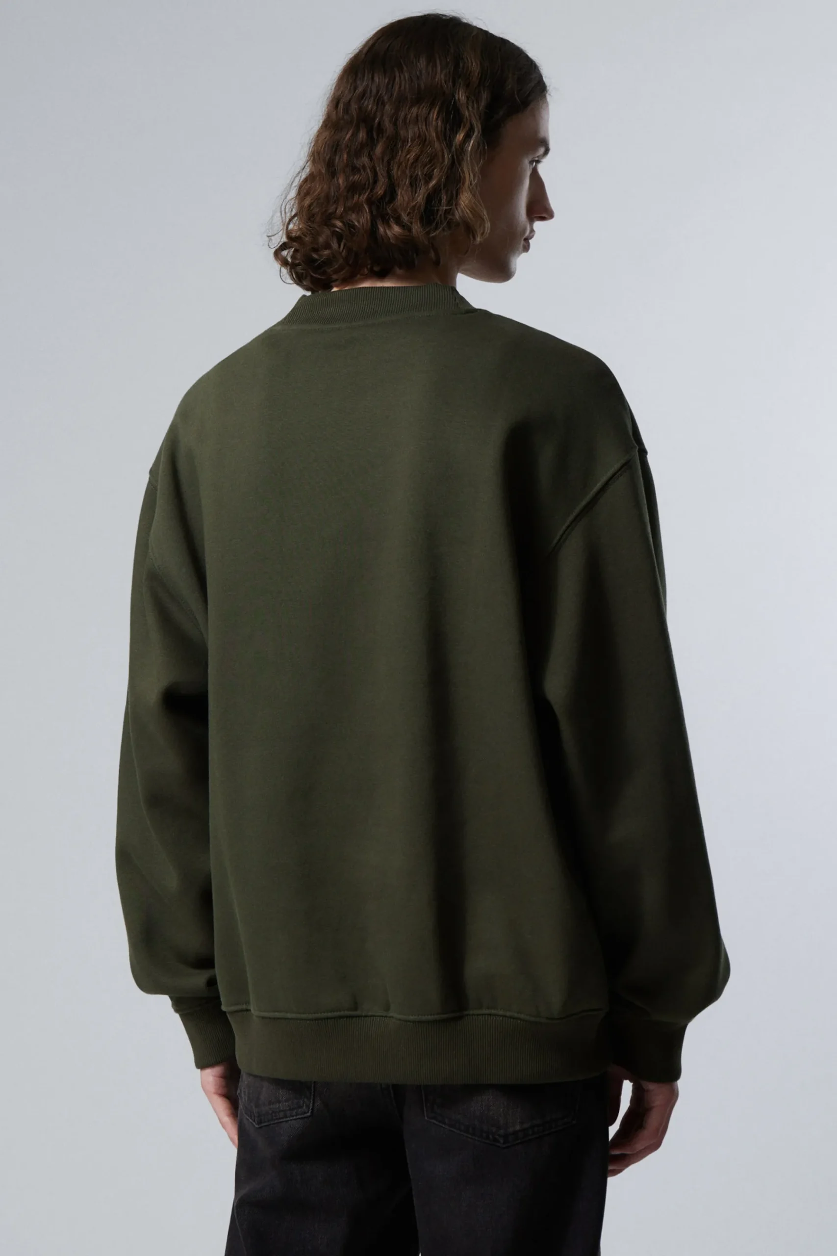 Weekday RELAXED HEAVYWEIGHT SWEATSHIRT dark khaki green Cheap