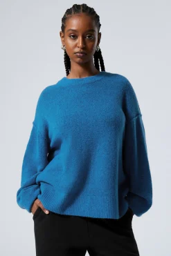 Weekday RELAXED KNITTED SWEATER bright blue Discount