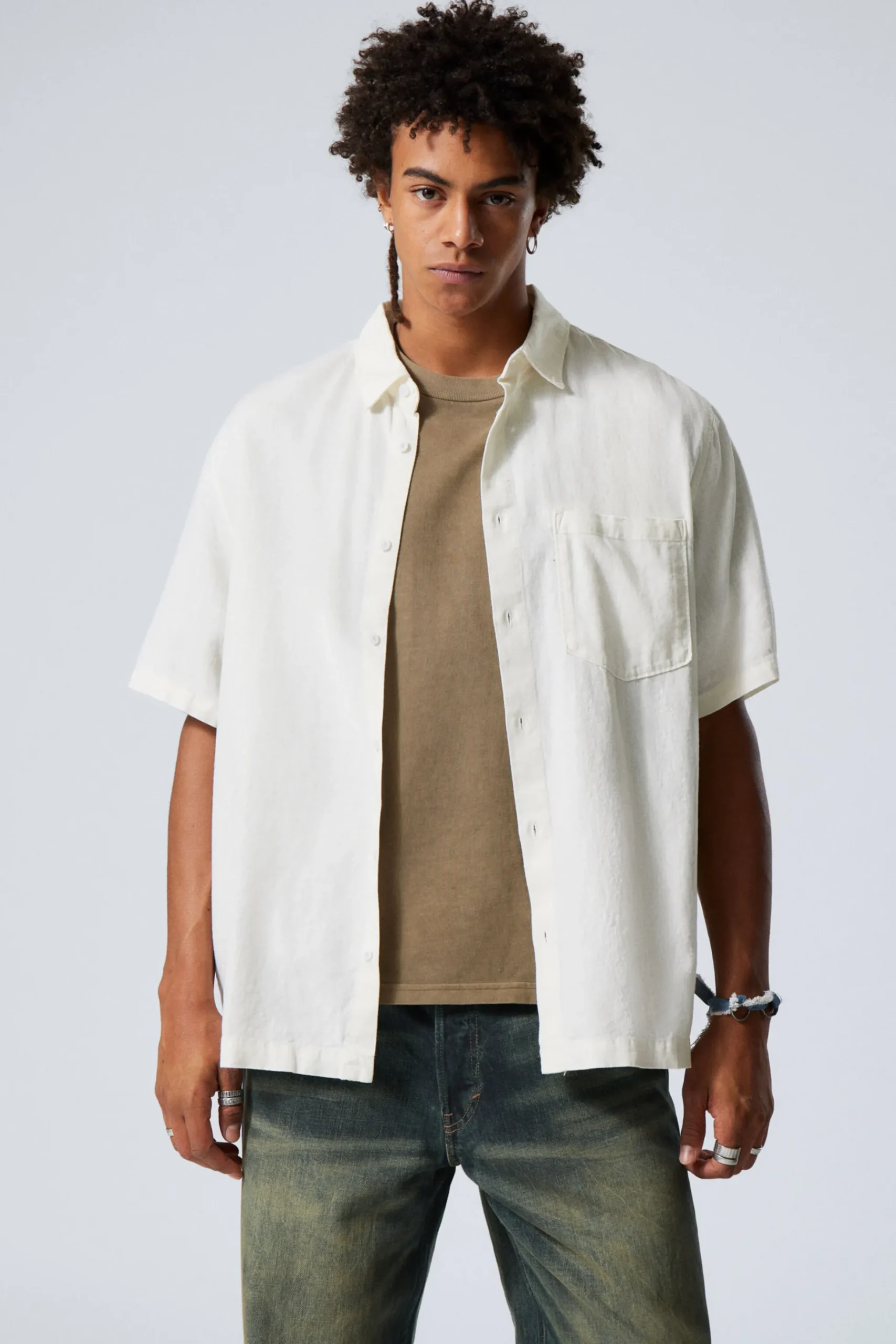 Weekday RELAXED LINEN SHORT SLEEVE ecru Online