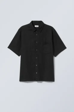 Weekday RELAXED LINEN SHORT SLEEVE black Clearance