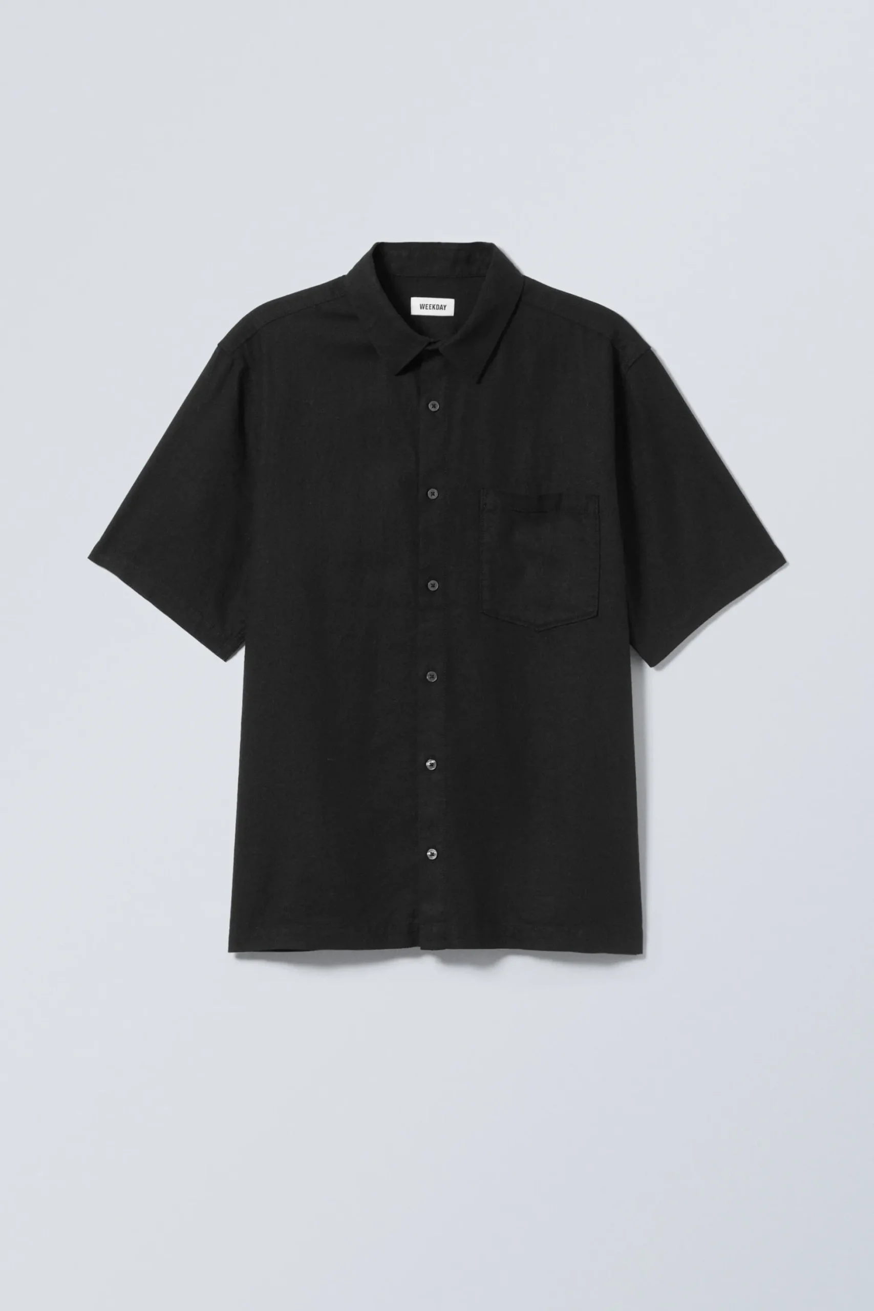 Weekday RELAXED LINEN SHORT SLEEVE black Clearance