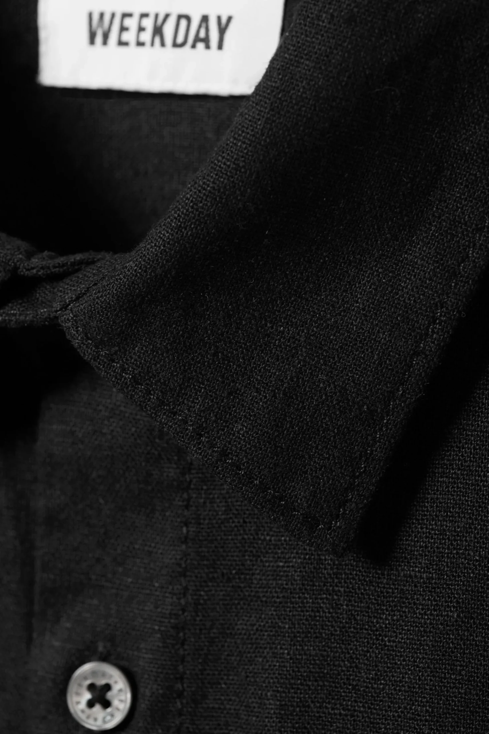 Weekday RELAXED LINEN SHORT SLEEVE black Clearance