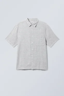 Weekday RELAXED LINEN SHORT SLEEVE dusty grey Discount