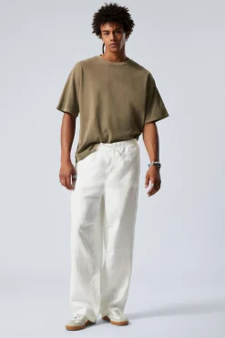 Weekday RELAXED LINEN TROUSERS dusty white New