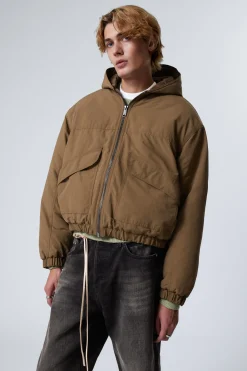 Weekday RELAXED NYLON BOMBER JACKER dusty brown Clearance