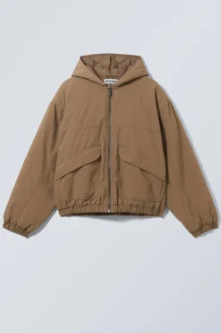 Weekday RELAXED NYLON BOMBER JACKER dusty brown Clearance