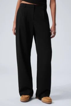 Weekday RELAXED PLEATED SUITING TROUSERS black New