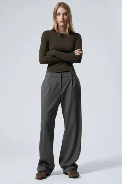 Weekday RELAXED PLEATED SUITING TROUSERS dark grey Clearance