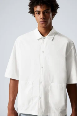 Weekday RELAXED SHORT SLEEVE COTTON SHIRT dusty white Online