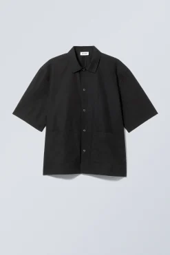 Weekday RELAXED SHORT SLEEVE COTTON SHIRT black Fashion