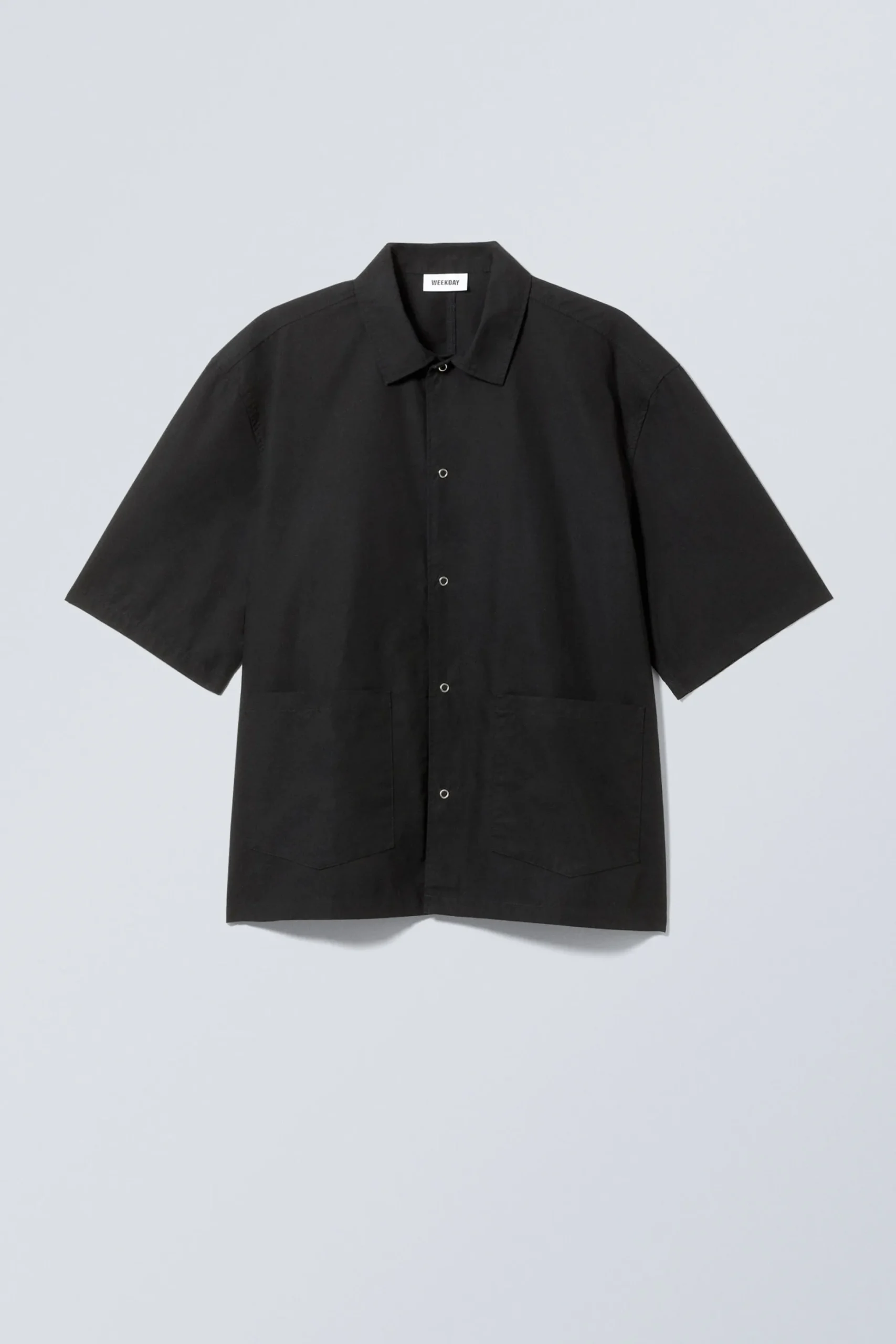 Weekday RELAXED SHORT SLEEVE COTTON SHIRT black Fashion