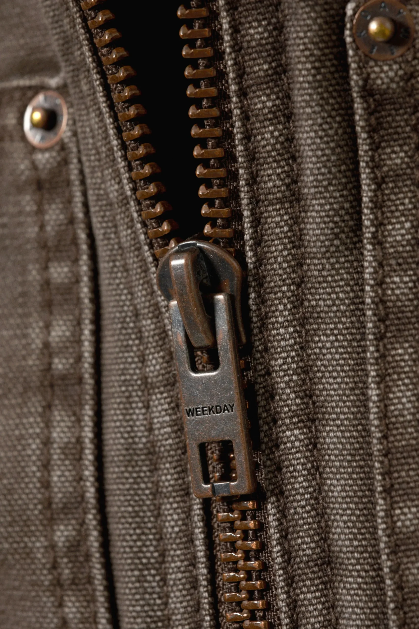 Weekday RELAXED UTILITY JACKET washed dark brown Shop
