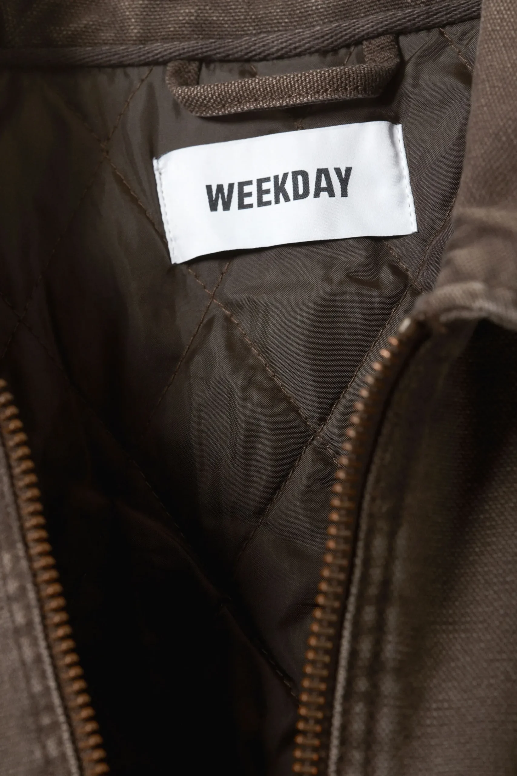 Weekday RELAXED UTILITY JACKET washed dark brown Shop