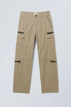 Weekday RELAXED ZIPPED TROUSERS beige Shop