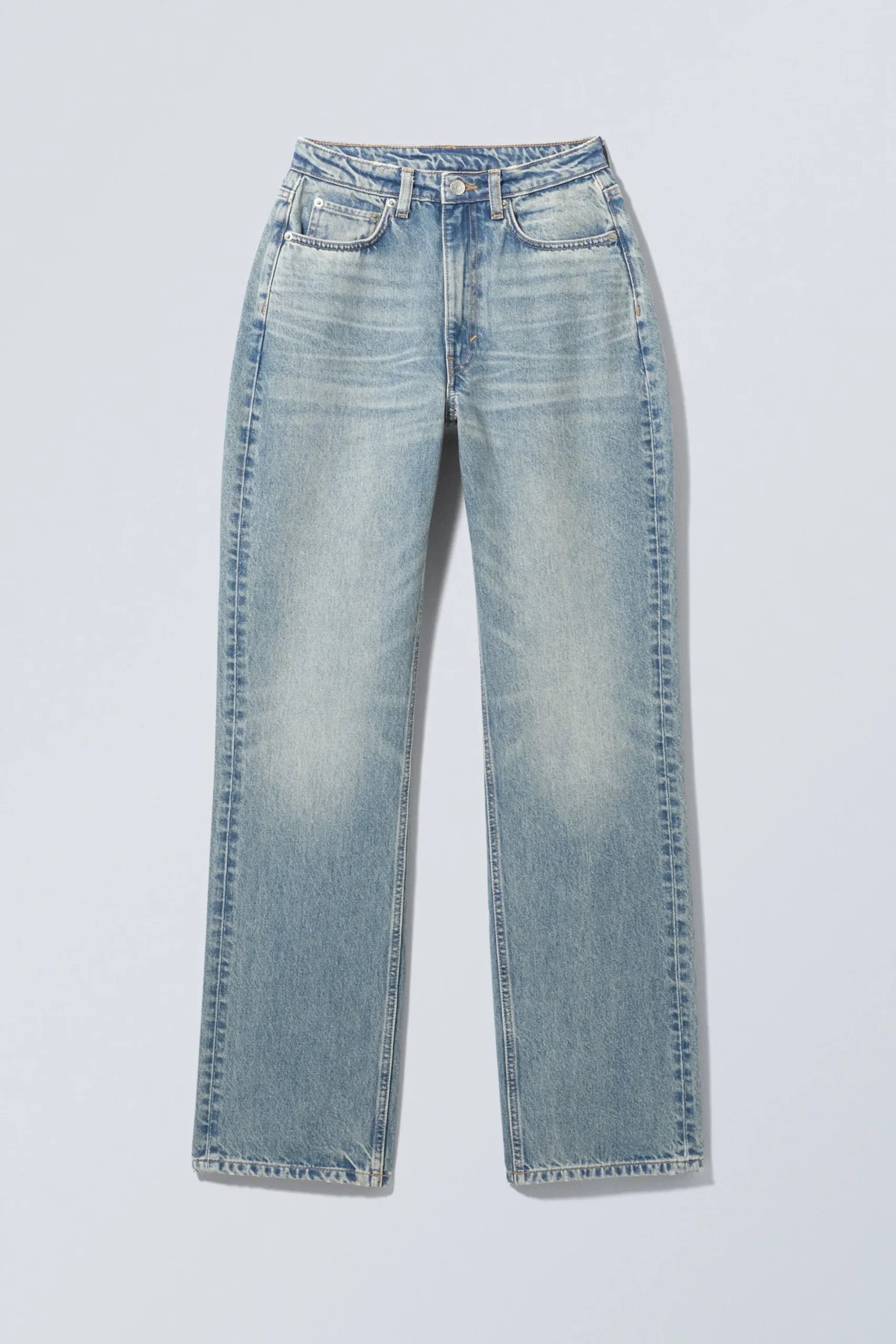 Weekday RESOLUTE CURVE HIGH WAISTED REGULAR STRAIGHT JEANS seventeen blue medium blue Cheap