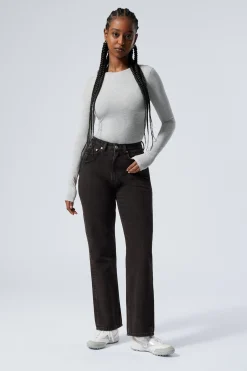 Weekday RESOLUTE CURVE HIGH WAISTED REGULAR STRAIGHT JEANS tuned black black Best Sale