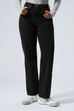 Weekday RESOLUTE CURVE HIGH WAISTED REGULAR STRAIGHT JEANS tuned black black Best Sale