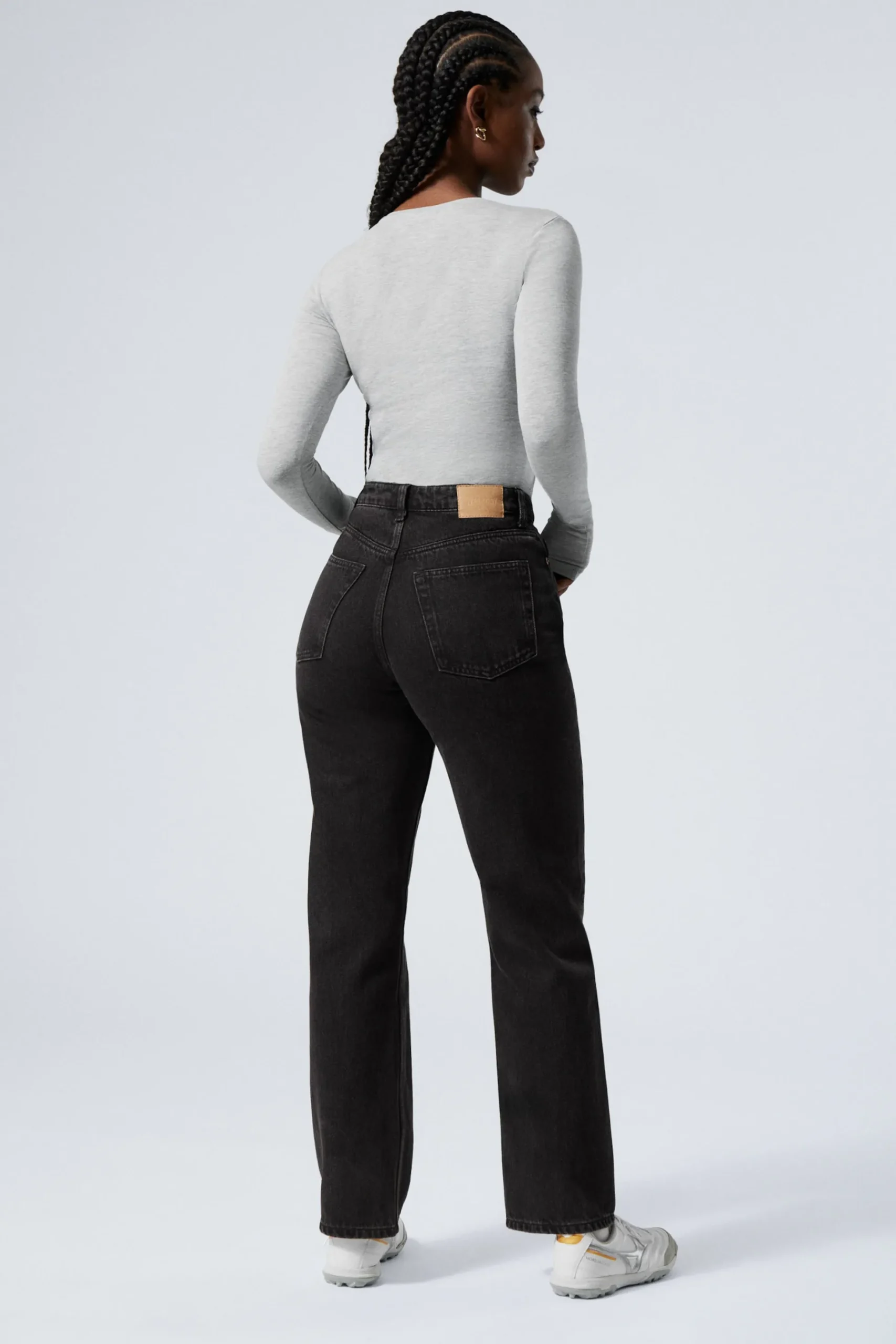 Weekday RESOLUTE CURVE HIGH WAISTED REGULAR STRAIGHT JEANS tuned black black Best Sale