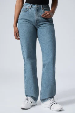 Weekday RESOLUTE CURVE HIGH WAISTED REGULAR STRAIGHT JEANS 90s blue medium blue Flash Sale