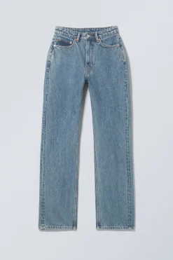 Weekday RESOLUTE CURVE HIGH WAISTED REGULAR STRAIGHT JEANS 90s blue medium blue Flash Sale