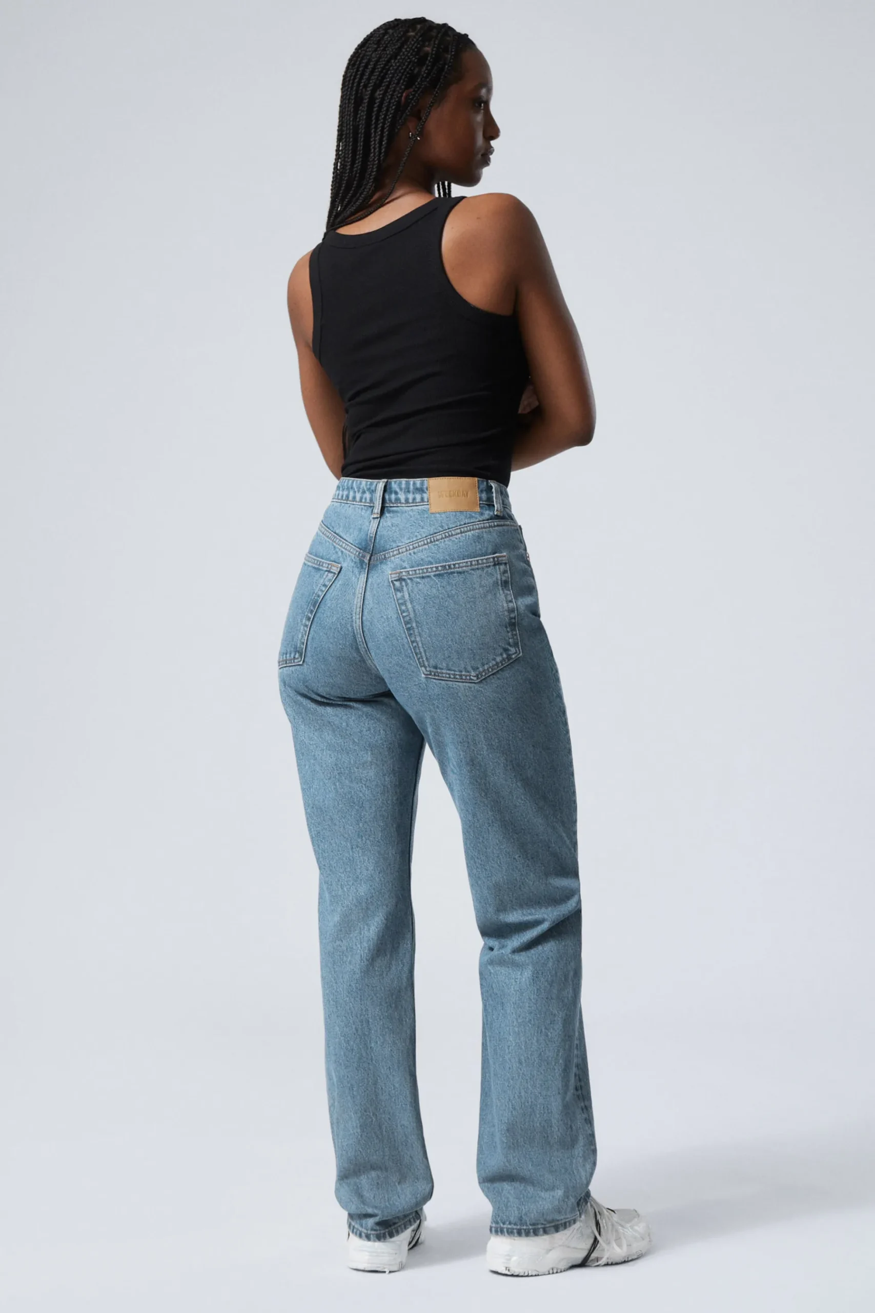 Weekday RESOLUTE CURVE HIGH WAISTED REGULAR STRAIGHT JEANS 90s blue medium blue Flash Sale