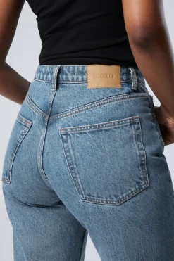Weekday RESOLUTE CURVE HIGH WAISTED REGULAR STRAIGHT JEANS 90s blue medium blue Flash Sale