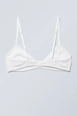 Weekday RIB SCOOP COTTON BRA white Cheap