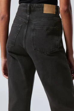 Weekday ROWE SUPER HIGH WAISTED REGULAR STRAIGHT LEG JEANS echo black black Best Sale