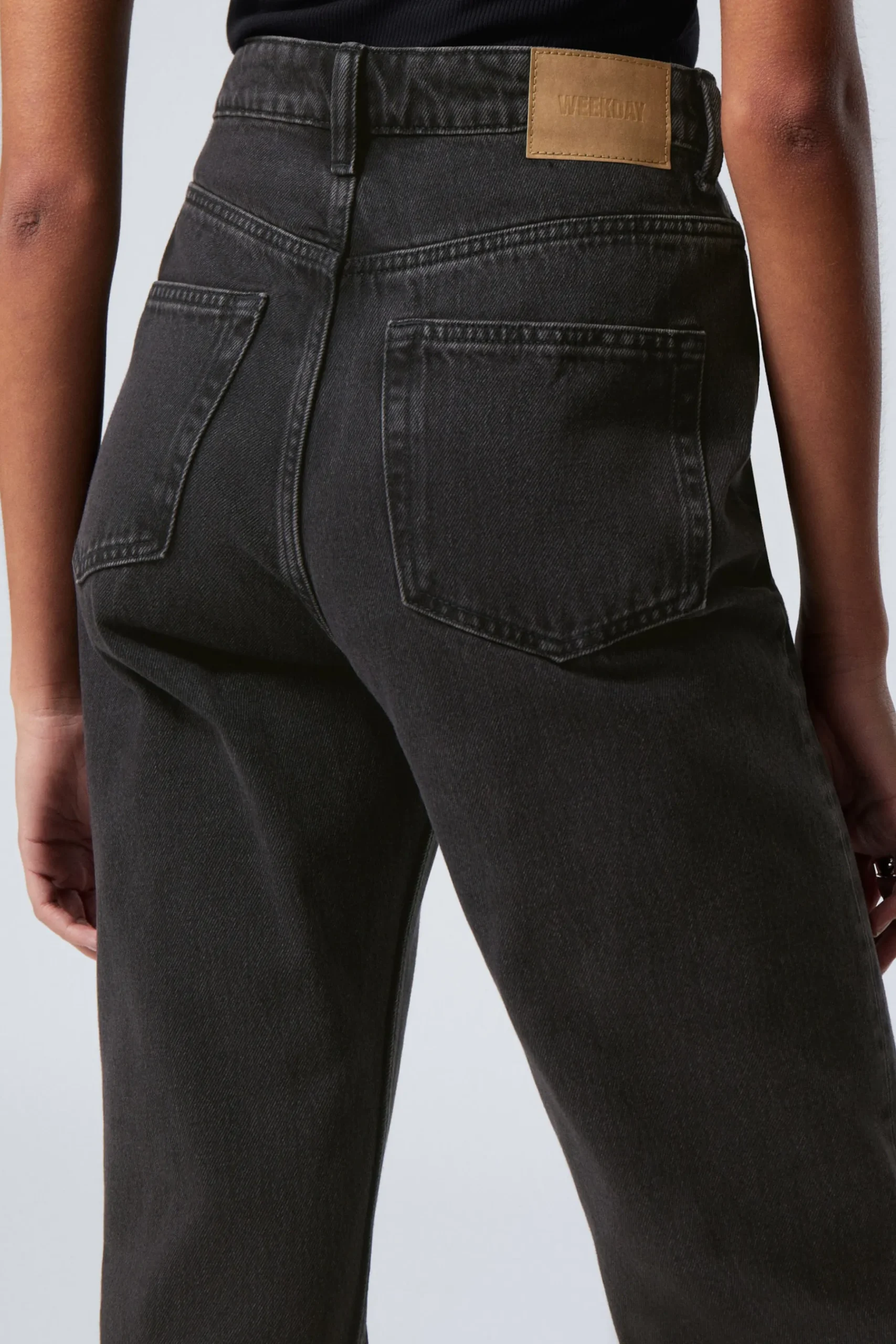 Weekday ROWE SUPER HIGH WAISTED REGULAR STRAIGHT LEG JEANS echo black black Best Sale