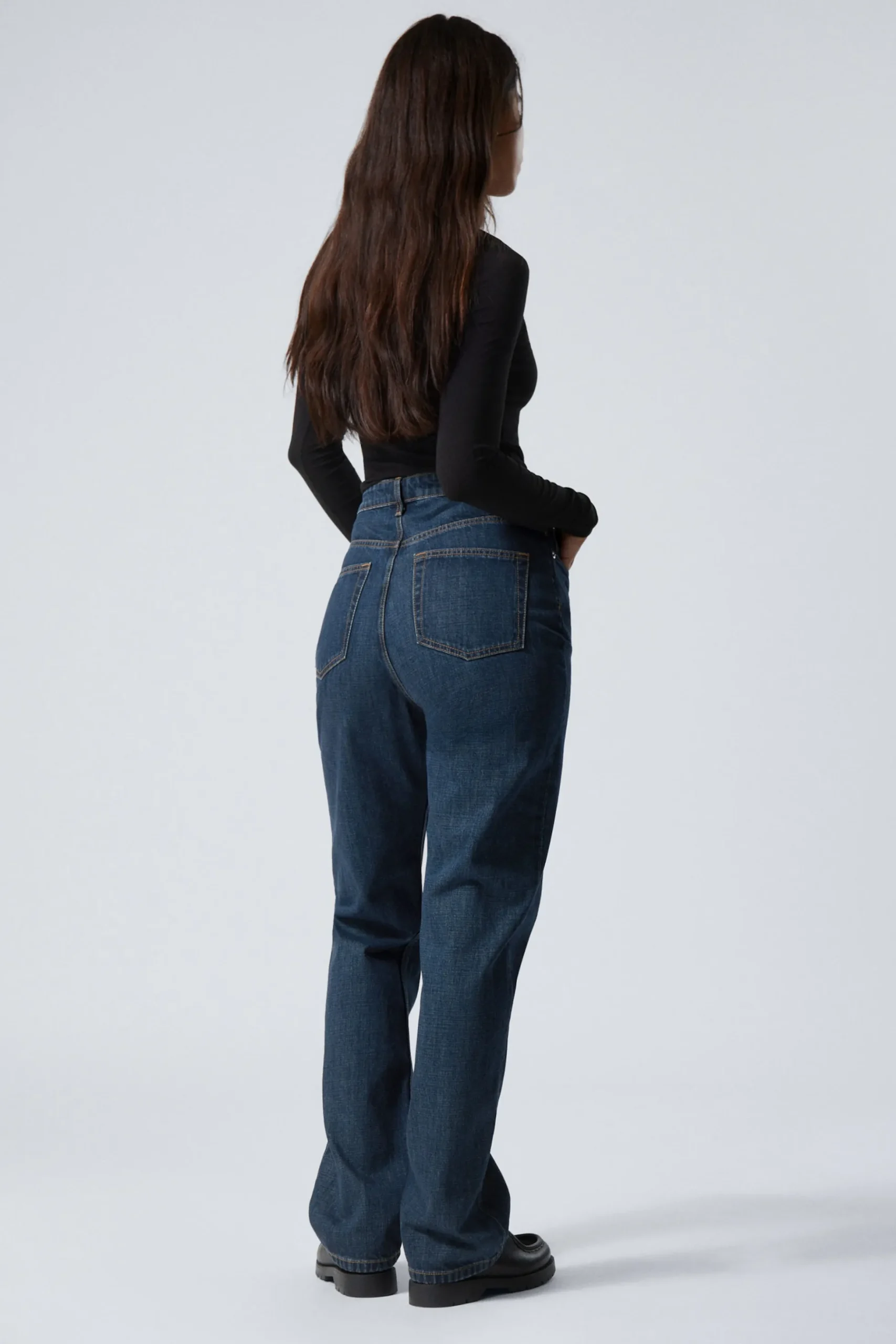 Weekday ROWE SUPER HIGH WAISTED REGULAR STRAIGHT LEG JEANS sapphire blue dark blue Cheap